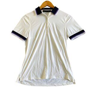 G/Fore Women's Sz XS Silky tech Polo Shirt W/ Navy & Purple Accents Short Sleeve